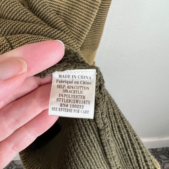 Very J Tunic Sweater Dress Size Small Olive Cable Knit‎ Crewneck Pullover Cotton - Picture 6 of 11